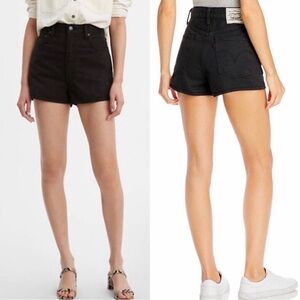 Levi’s Well Thread Ribcage Black Hemp High Waist Shorts